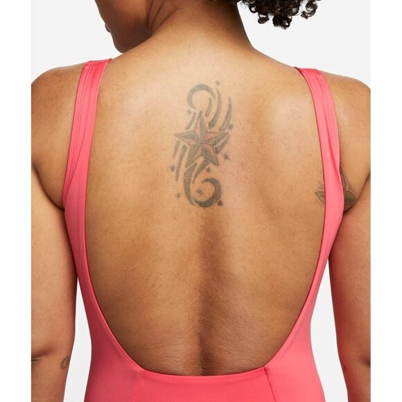 NIKE ESCENCIAL ONE PIECE SWIMSUIT WOMEN SEA CORAL PINK SMALL U-BACK - Picture 3 of 11